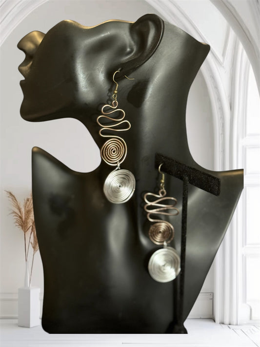 Nickel and Brass Spiral Swirl Duo